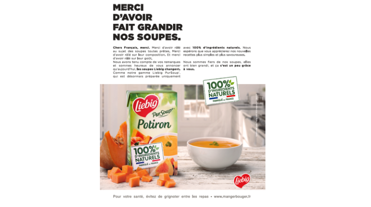 Liebig active Food Brand Trust pour faire connaître les nouvelles compositions de ses soupes avec Vizeum